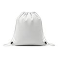 White drawstring bag isolated on white background Royalty Free Stock Photo