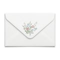 Floral envelope design isolated on white background Royalty Free Stock Photo