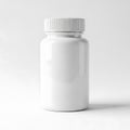 White pill bottle isolated on white background Royalty Free Stock Photo