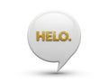 Greeting bubble with \'helo Royalty Free Stock Photo