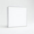A white square object is standing alone on a plain white background Royalty Free Stock Photo