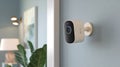 Wireless Security Camera Mounted on Wall, Offering Advanced Surveillance Features and Home Protection Royalty Free Stock Photo