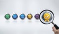 An image featuring an array of colorful buttons representing different online tasks Royalty Free Stock Photo