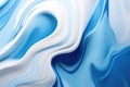 An image featuring a blue and white background adorned with wavy lines., Saturated abstract blue background, AI Generated, AI Royalty Free Stock Photo