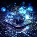 Cloud Made of Digital Elements - A Symbolic Representation of Cloud Computing and Data Storage Royalty Free Stock Photo