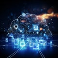 Cloud Made of Digital Elements - A Symbolic Representation of Cloud Computing and Data Storage Royalty Free Stock Photo