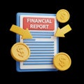 Financial report document with coins Royalty Free Stock Photo
