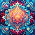 An image featuring a multi-colored array of circular shapes in an abstract pattern, AI generated
