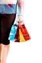 Image of female holding shoppingbags in her hand Royalty Free Stock Photo