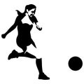 Female kickball player EPS vector file