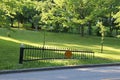 Little fence on a street. Sign and symbol for transportation.