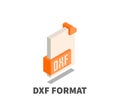 Image file format DXF icon, vector symbol.