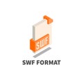 Image file format SWF icon, vector symbol.