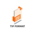 Image file format TIF icon, vector symbol.