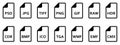 Image file formats icon. Set of vector linear icons of different image formats Royalty Free Stock Photo