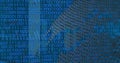 Image of financial data and globe over binary code on blue background Royalty Free Stock Photo