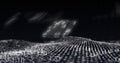 Image of financial data processing and binary coding over black background Royalty Free Stock Photo