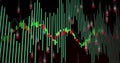 Image of financial data processing and binary coding over black background Royalty Free Stock Photo