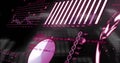 Image of financial data processing and binary coding over black background Royalty Free Stock Photo