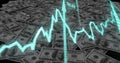 Image of financial data processing over american dollar bills Royalty Free Stock Photo