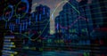Image of financial data processing over cityscape Royalty Free Stock Photo