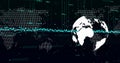 Image of financial data processing over globe and world map Royalty Free Stock Photo