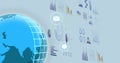 Image of financial data processing and statistics over globe Royalty Free Stock Photo