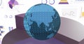 Image of financial data processing and statistics over globe Royalty Free Stock Photo