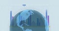 Image of financial data processing and statistics over globe Royalty Free Stock Photo