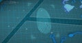 Image of fingerprint scan on a screen, cyber security check