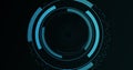 Image of firewall in processing circle on black background