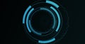 Image of firewall in processing circle on black background