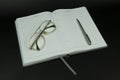 Five year diary and pen on black Royalty Free Stock Photo