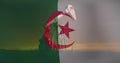 Image of flag of algeria over oil pump Royalty Free Stock Photo