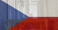 Image of flag of czech republic over factory