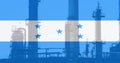 Image of flag of honduras over factory