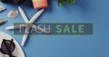 Image of flash sale text over memorabilia