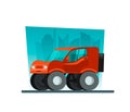 Image in a flat style with a city car on a background Royalty Free Stock Photo