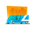 Image in a flat style with a city car on a background Royalty Free Stock Photo