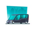 Image in a flat style with a city car Royalty Free Stock Photo
