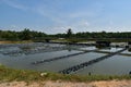 image of a floating basket for keeping live soft shell crab in water in thailand Royalty Free Stock Photo