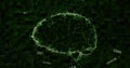 Image of floating changing numbers over 3d model of human brain spinning Royalty Free Stock Photo