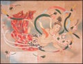 Image of floating woman painted at Senso-ji Buddhist Temple.