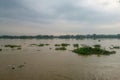 Image of flood on the Ganges river after heavy rain in West Bengal of India Royalty Free Stock Photo