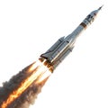 Flying Rocket isolated on white background Royalty Free Stock Photo