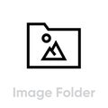 Image folder picture icon. Editable line vector. Royalty Free Stock Photo