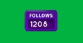 Image of 1208 follows over green background