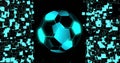 Image of football and network of connections on black background Royalty Free Stock Photo