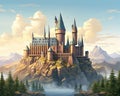 An image in form of a wizarding is what Hogwarts Castle is. Royalty Free Stock Photo