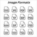 Image format icons - PNG, JPG, EPS, PDF, SVG